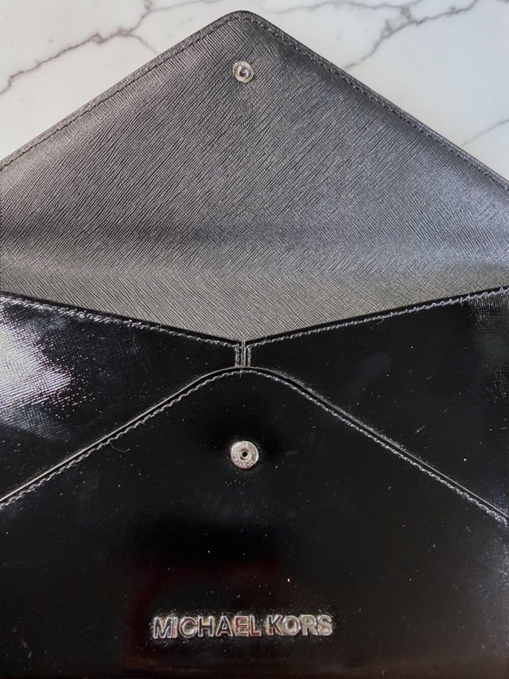 Michael Kors Jet Set Travel Jewel Studded Patent Leather Large Envelope Clutch - Picture 5 of 11